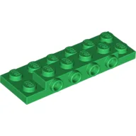 Plate Special 2 x 6 x 2/3 with 4 Studs on Side, 1 Support Wall on Bottom / Green