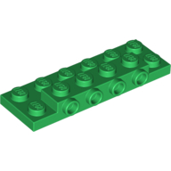 Lego Plate Special 2 x 6 x 2/3 with 4 Studs on Side, 1 Support Wall on Bottom / Green