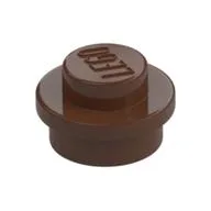 Plate Round 1 x 1 with Solid Stud / Brown