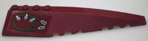 Lego Wedge 12 x 3 Right with Cable Pattern (Sticker) - Set 7476