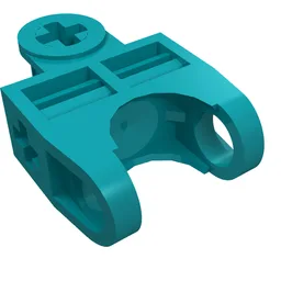 Technic Axle Connector 2 x 3 with Ball Socket, Open Sides / Dark Turquoise
