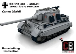 Custom WW2 German Jagdtiger Tank 128mm
