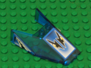 Lego Windscreen 6 x 4 x 1 1/3 with Bottom Tabs and Hollow Studs with Black, Blue and White Eyes and Fins Pattern (Stickers) - Set 6617