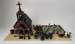 Vintage western church with a cemetery