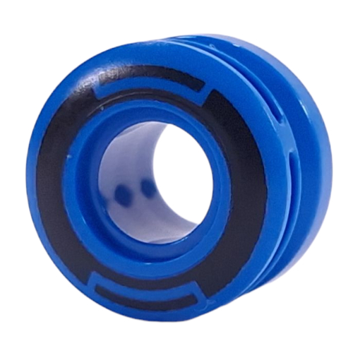 Lego Wheel 11 x 8 with Center Groove, One Smooth Side with Black Circles print / Blue