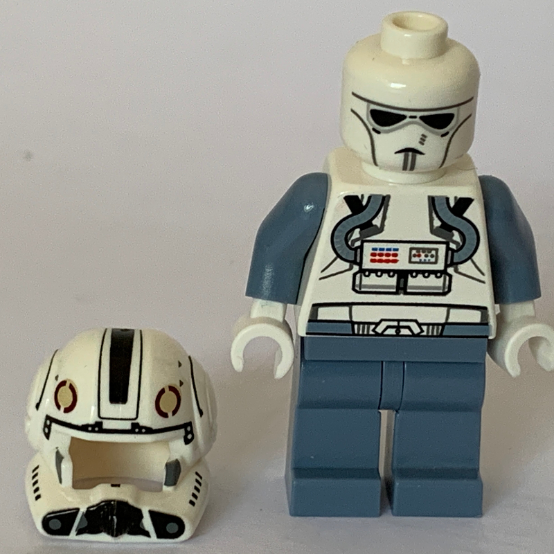 Lego Clone Pilot, Open Helmet, White Head (Episode 3)