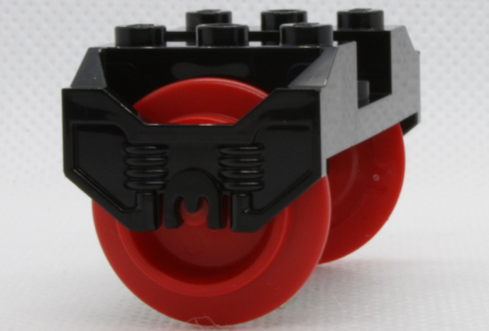 Lego Train Wheel RC, Holder with Pin Slots with 2 Red Train Wheel RC Train with Pins (38339 / 38340)