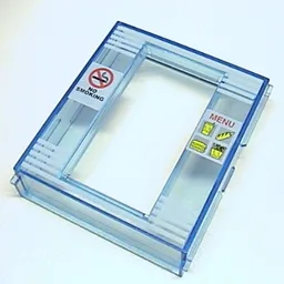 Door Frame 2 x 8 x 8 with Blinds and Menu Print / Trans-Medium Blue
