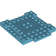 Lego Plate Special 8 x 9 x 2/3 with 1 x 4 Recessed / Medium Azure