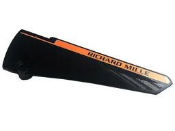 Technic, Panel Fairing # 6 Long Smooth, Side B with Black 'RICHARD MILLE' on Orange Stripe Pattern (Sticker) - Set 42141