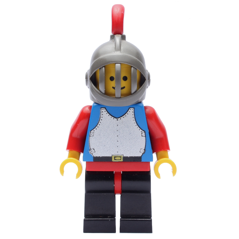 Lego Knight (Breastplate on Blue) - Black Legs, Red Plume