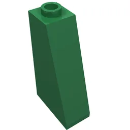 Brick Sloped 75° 2 x 1 x 3 with Hollow Stud / Green