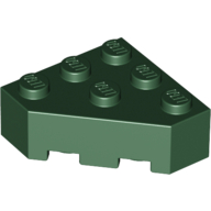 Lego Brick Wedged 3 x 3 Cut Corner / Dark Green
