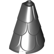 Lego Tower Roof 2 x 4 x 4 Half Cone Shaped with Roof Tiles / Black
