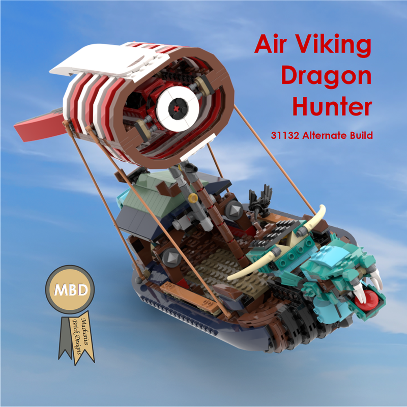 Lego Dragon Hunter, Air Viking Long Boat and 31132 Alternate Build