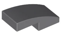 Brick Curved 2 x 1 No Studs [1/2 Bow] / Dark Bluish Gray