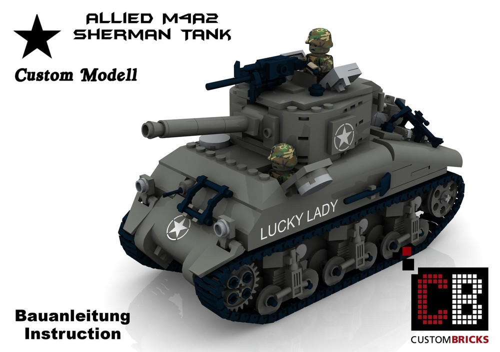 Lego Custom WW2 M4A2 Sherman Tank