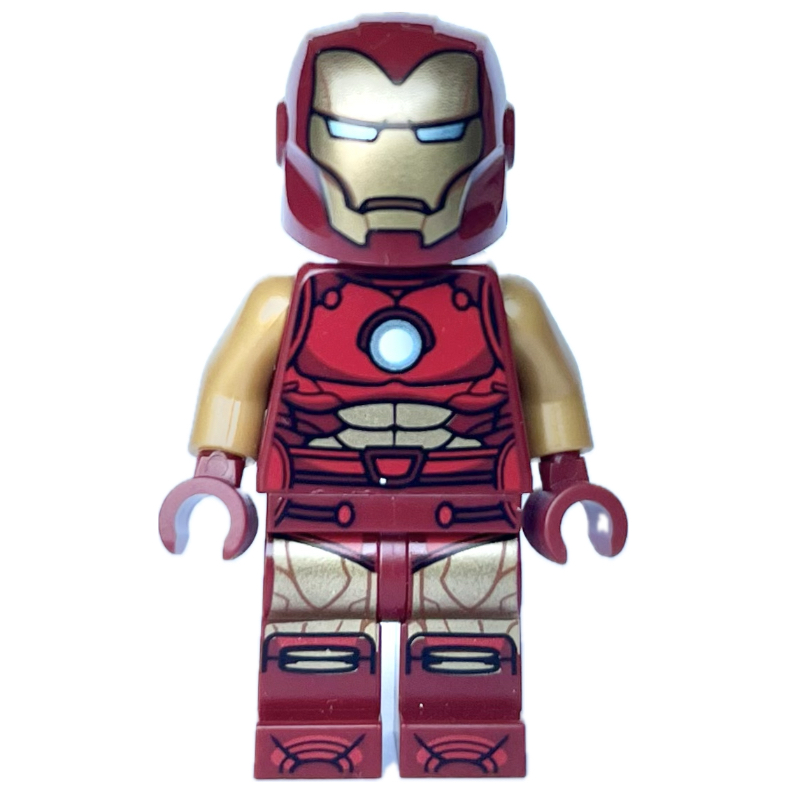 Lego Iron Man, Pearl Gold Arms, Round Arc Reactor, Full Helmet