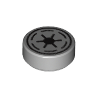 Lego Tile Round 1 x 1 with Republic Symbol Print