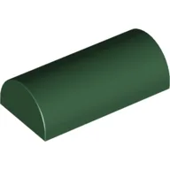 Brick Curved 2 x 4 Double, No Studs, with Groove / Dark Green