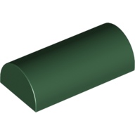 Lego Brick Curved 2 x 4 Double, No Studs, with Groove / Dark Green