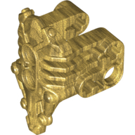 Lego Large Figure Torso, Armor Uniter with 2 Pin Holes on Front, Axle and Pin Holes on Sides / Pearl Gold