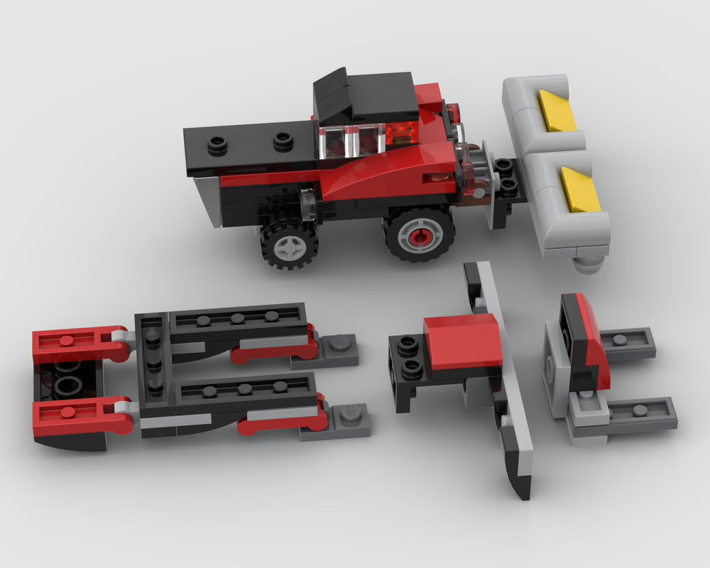 Lego Farm Tractor with Plow, Planter, Forklift and Loader