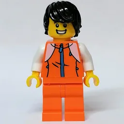 Orange Torso, Orange Legs, Black Hair
