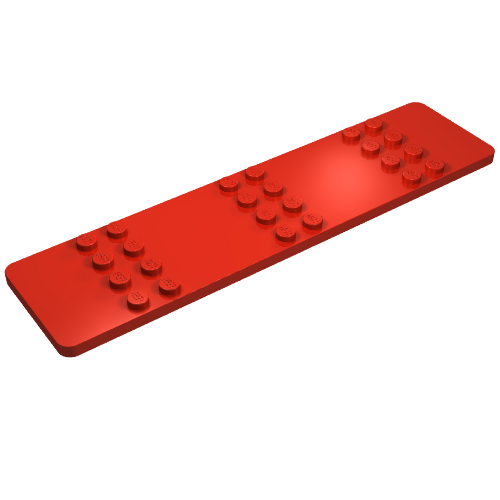 Lego Plate Special 4 x 16 with 24 studs / Red