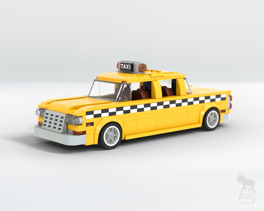 Lego Taxi Driver 1975 NYC Checker Taxi Cab