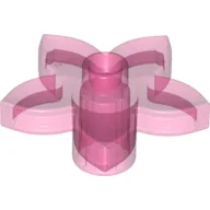 Duplo Plant, Flower with 1 Top Stud / Trans-Dark Pink