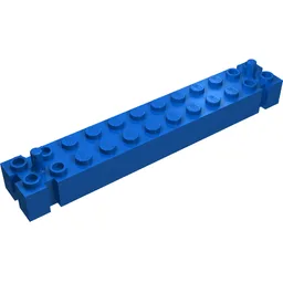 Brick Special 2 x 12 with 2 End Pegs / Blue