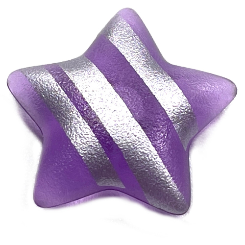 Lego Clikits Icon, Star 2 x 2 Large with Pin, Silver Diagonal Stripes Print