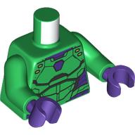 Lego Torso, Armor Plating, Dark Purple Markings print, Green Arms, Dark Purple Hands / Green