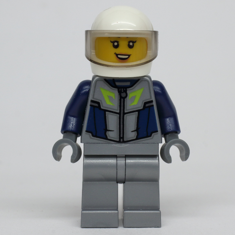 Lego Race Driver - Flat Silver Torso, Flat Silver Legs, White Helmet