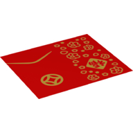 Lego Duplo Blanket with Gold Flowers and Chinese Characters Print (Red Envelope) / Red