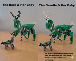 Deer & Her Baby or Gazelle & Her Baby (2x 31058)