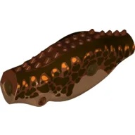 Animal Body Part, Dinosaur, Carnotaurus Body with Dark Brown Stripes, Orange Spots Print / Medium Nougat