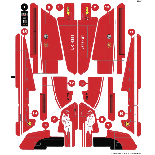 Lego Sticker Sheet for Set 9394-1 / [No Color/Any Color]