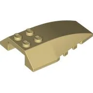 Brick Wedged, Curved 6 x 4 Triple / Tan