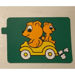 Duplo Slide with Bears in a Car Print / Green