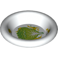 Lego Equipment Dish / Plate / Bowl 3 x 3 with Lettuce and Butter Sauce Print