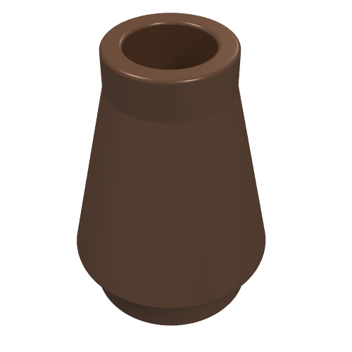 Lego Cone 1 x 1 [No Top Groove] / Brown