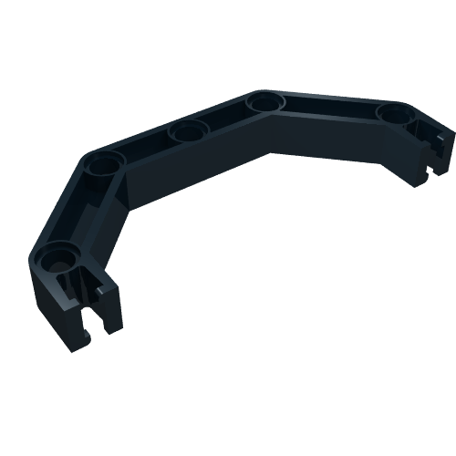 Lego Znap Beam 9, 5 Holes, 4 Bends (Half-Octagon) / Black