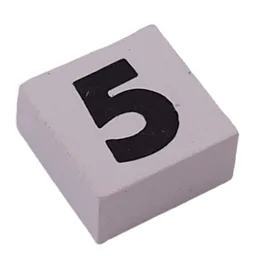 Modulex Tile 2 x 2 with Black '5' Print, without Internal Supports