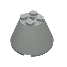 Cone 4 x 4 x 2, Axle Hole [Plain] / Light Gray