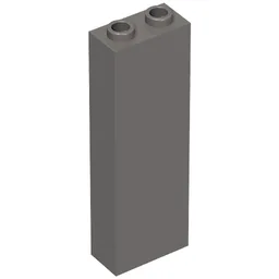 Brick 1 x 2 x 5 with Blocked Open Studs and Bottom Stud Holder with Asymmetric Ridges / Dark Bluish Gray