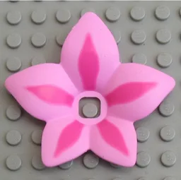 Clikits Icon Accent, Flower 6 x 6 x 2/3 with Dark Pink Petals Print / Clikits Yellow