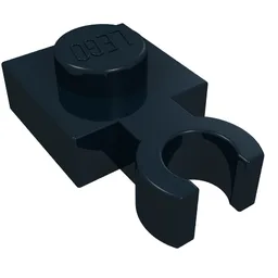 Plate Special 1 x 1 with Clip Vertical [Thin Open O Clip] / Black
