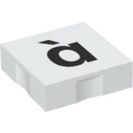 Duplo Tile 2 x 2 with Lowercase 'à' Print / White